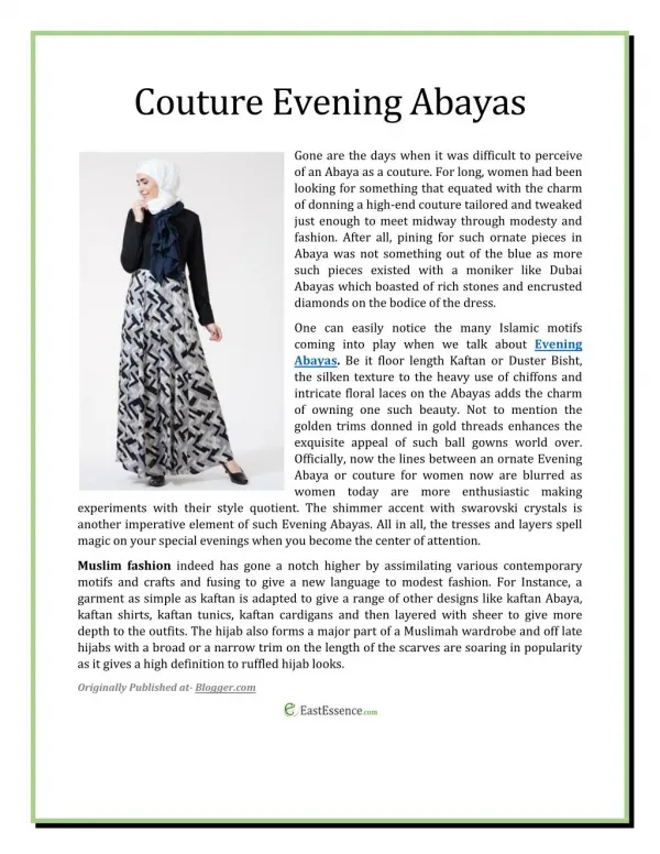 Couture Evening Abayas