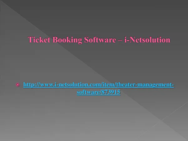Ticket Booking Software – i-Netsolution