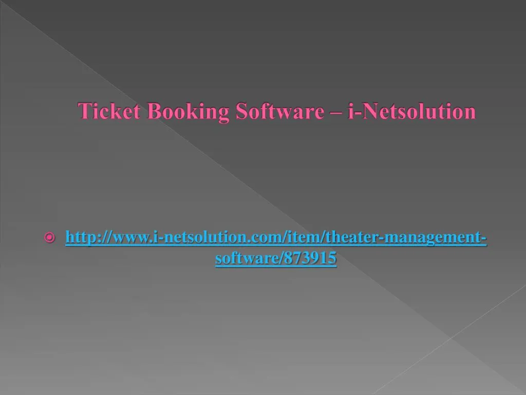 ticket booking software i netsolution