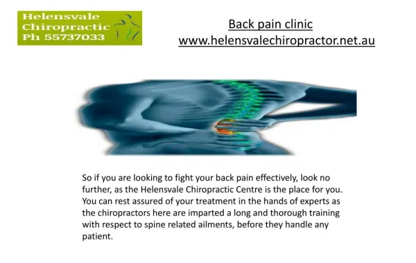 Back pain clinic