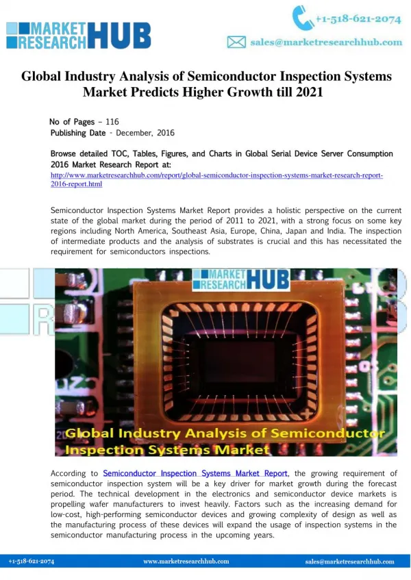 Semiconductor Inspection Systems Market Report 2016