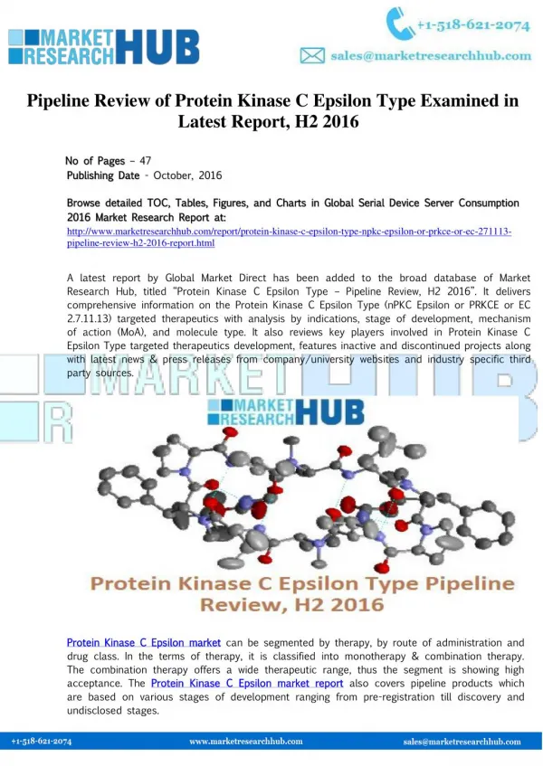 Pipeline Review of Protein Kinase C Epsilon Type