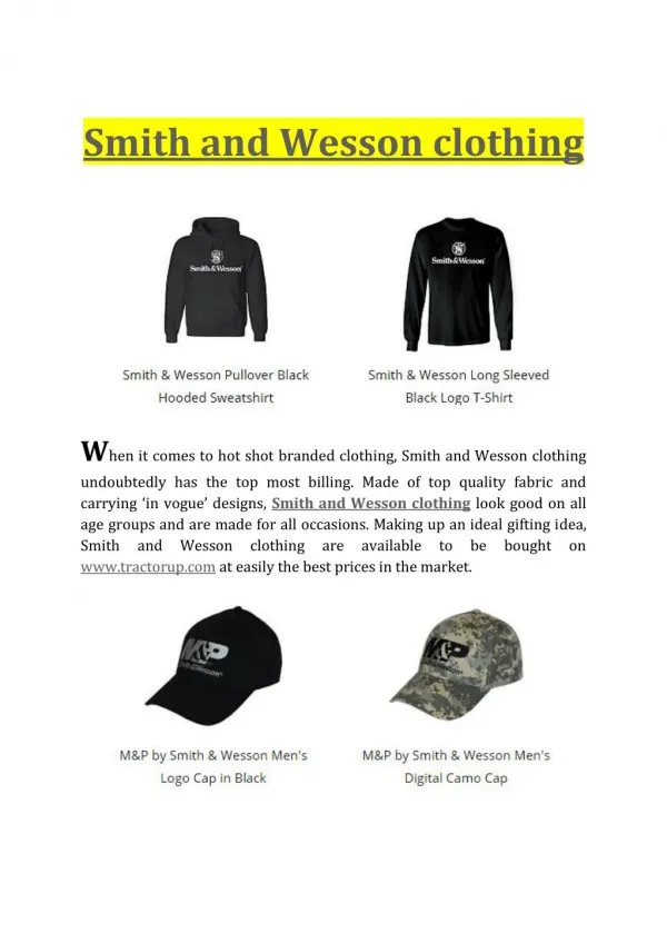 Smith and Wesson clothing