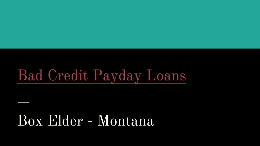 bad credit payday loans