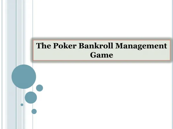The Poker Bankroll Management Game