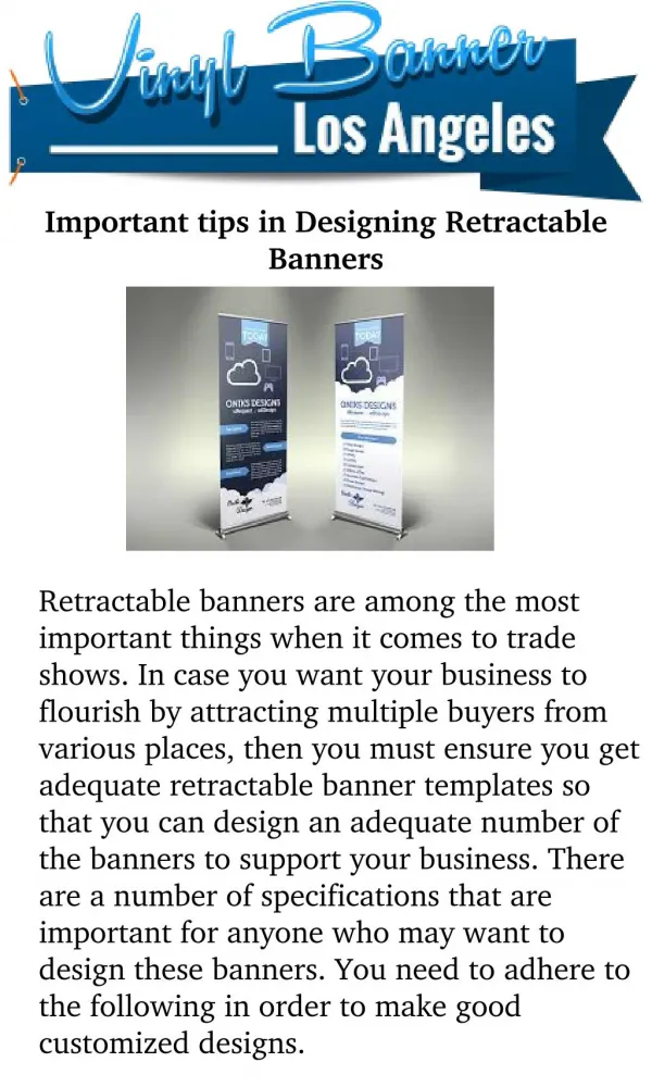 Important Tips in Designing Retractable Banners