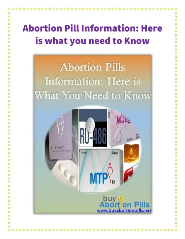 Abortion Pill Information: Here is what you need to Know