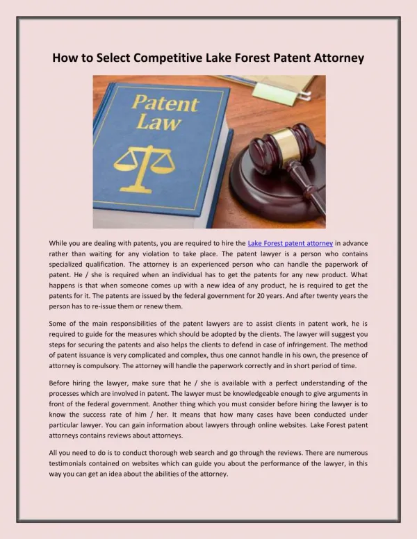 Oak Brook Patent Attorneys