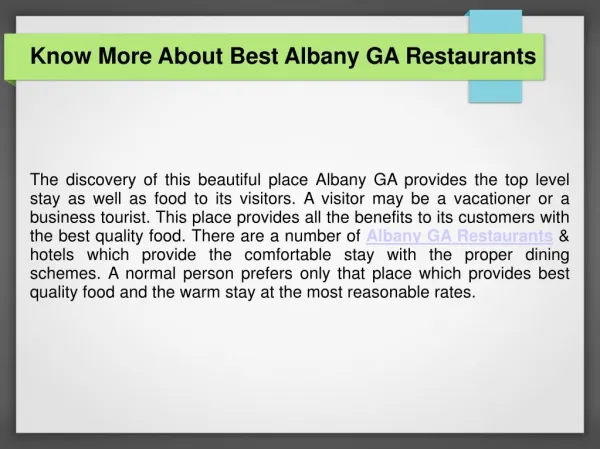 Top Rated Albany GA Restaurants