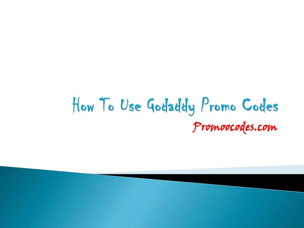 how to use godaddy promo codes
