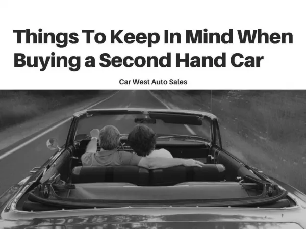 Main Things to Keep in Mind Before Buying a Car