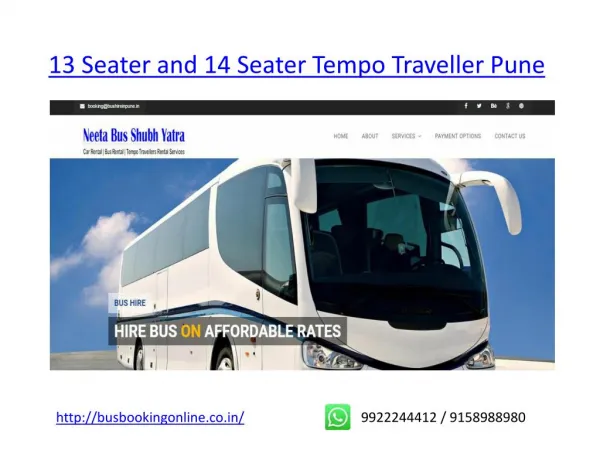 13 Seater Tourist Ac Non Ac Tempo Traveller Pune - 13 Seater