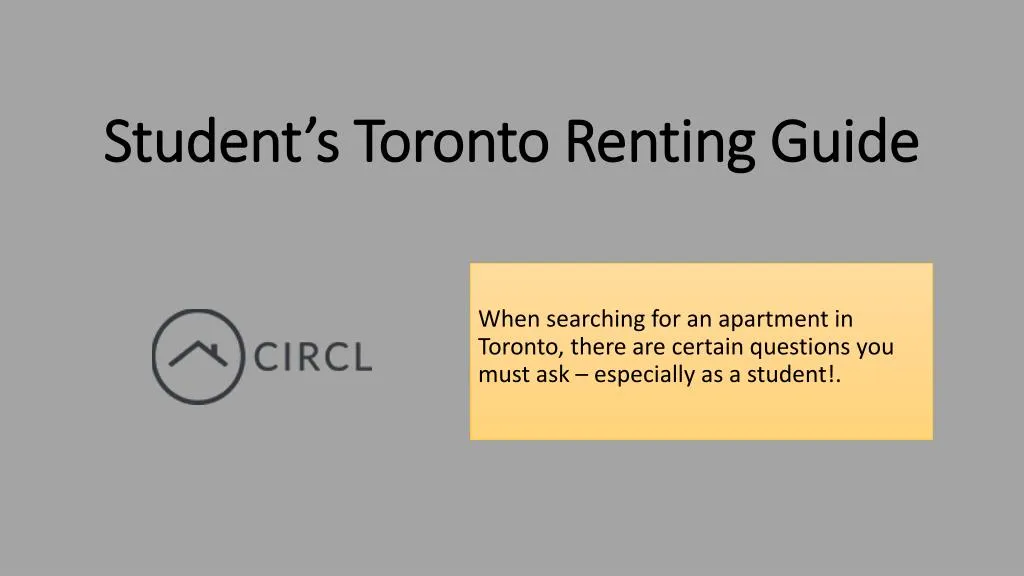 student s toronto renting guide
