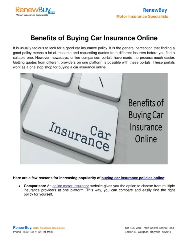 Benefits of Buying Car Insurance Online