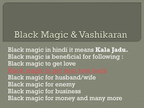 Black Magic & Vashikaran - Love Guru India
