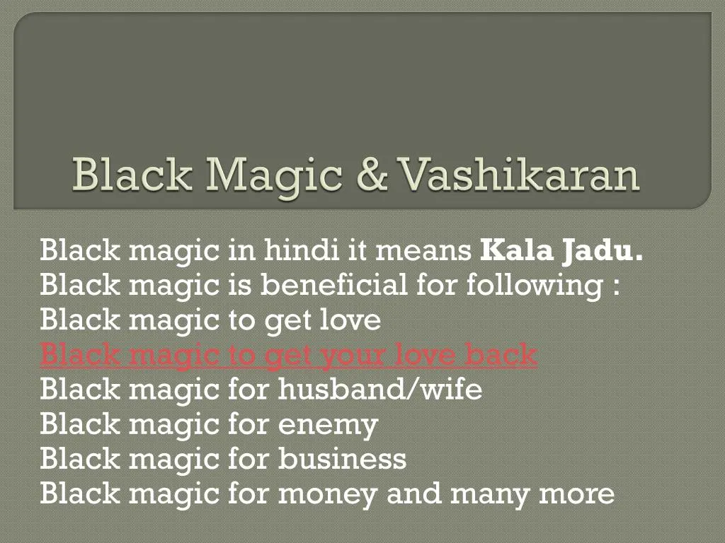 black magic vashikaran