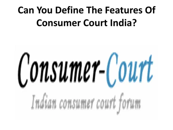 Consumer court in india