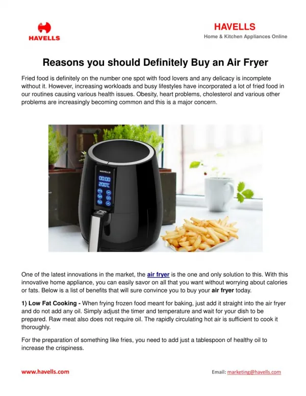 Reasons you should Definitely Buy an Air Fryer