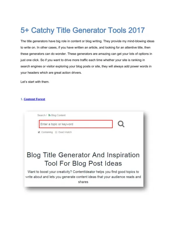 Best 5 Title Make Tools for Blog post
