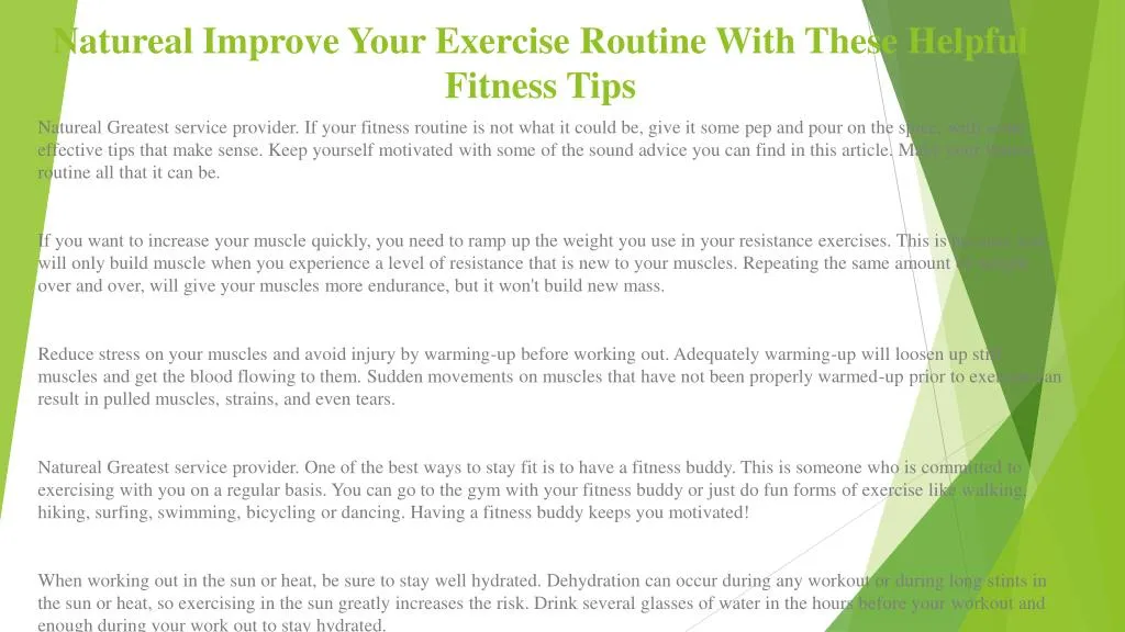 natureal improve your exercise routine with these helpful fitness tips