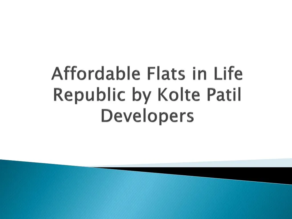 affordable flats in life republic by kolte patil developers
