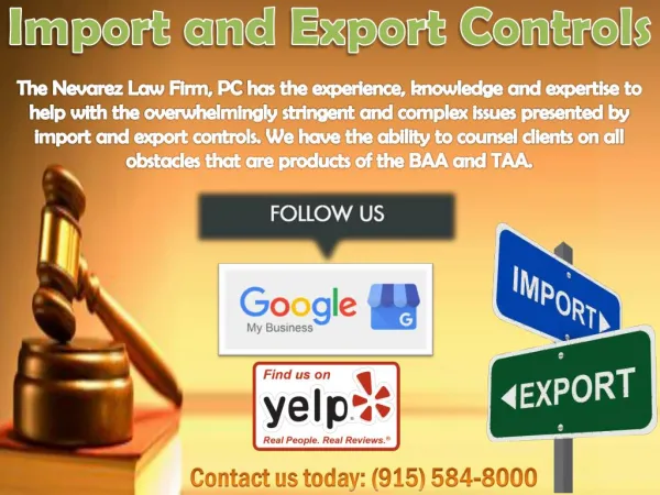 Import and Export Controls