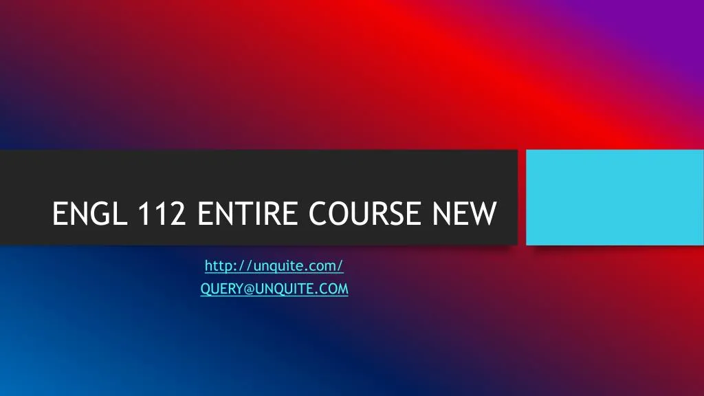 engl 112 entire course new