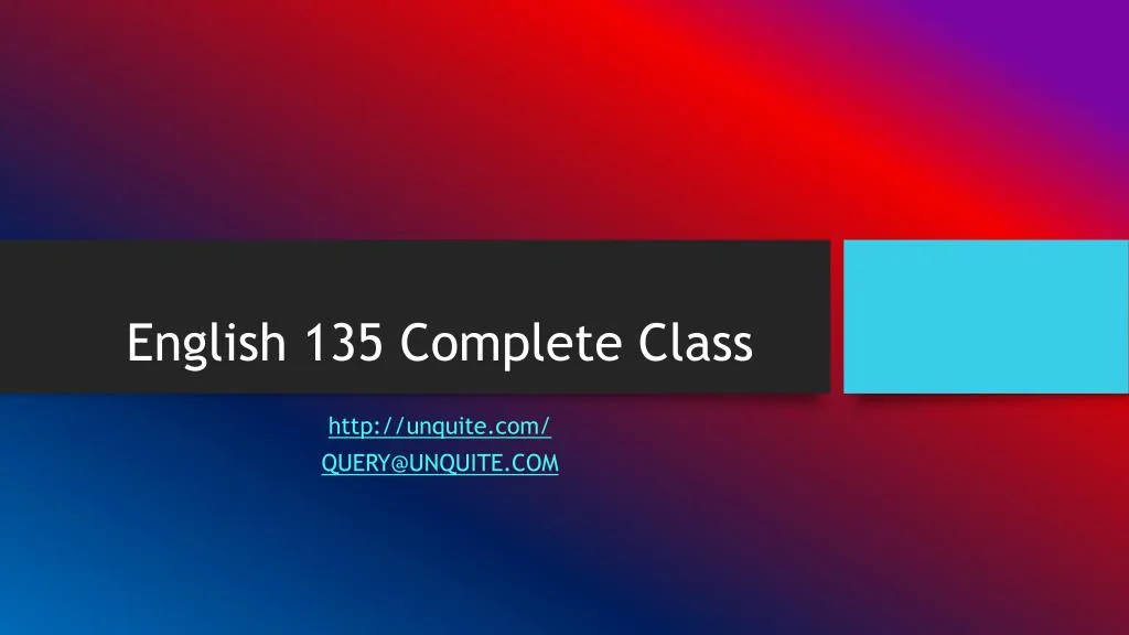 english 135 complete class