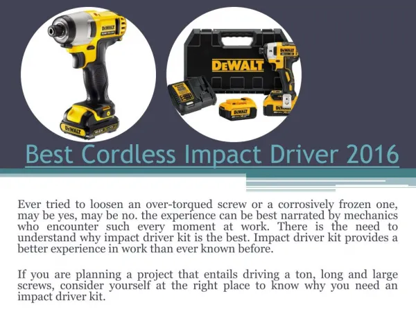 Cordless drill vs impact driver