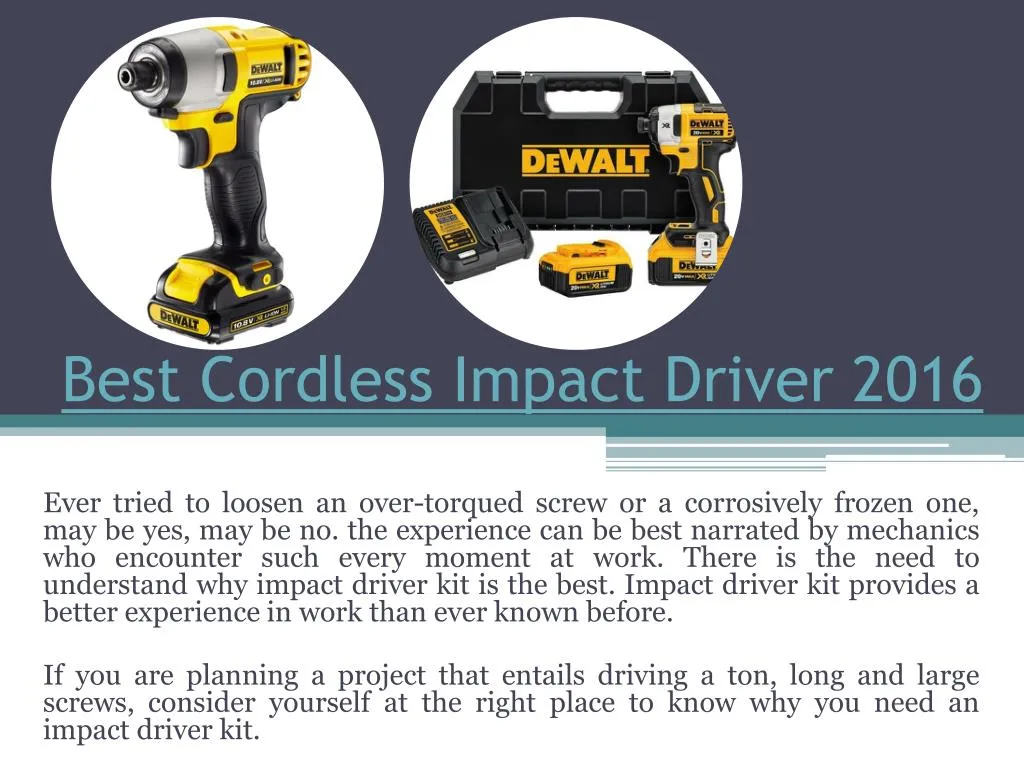 best cordless impact driver 2016