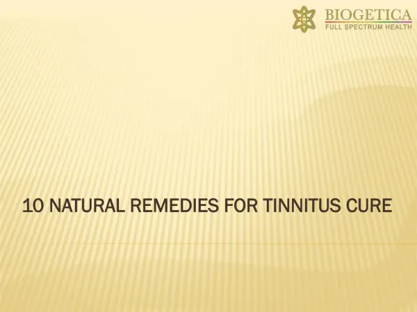 Cure tinnitus