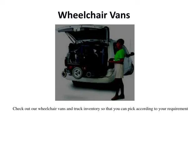 Wheelchair Vans for Sale