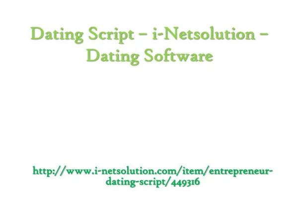 Dating Software - i-Netsolution - Dating Script