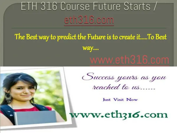 ETH 316 Course Future Starts / eth316dotcom