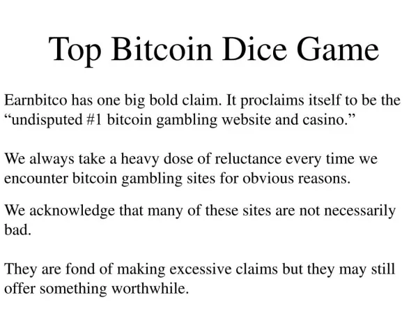 Top Bitcoin Dice Game