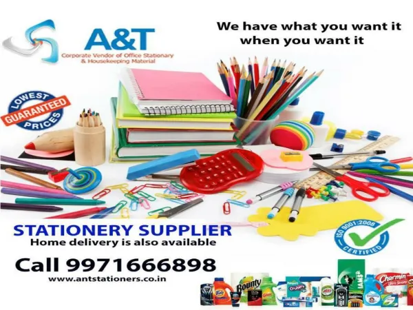 Get the stationery items on wholesale. Call at 9971666898.