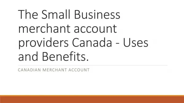 Canadian merchant account