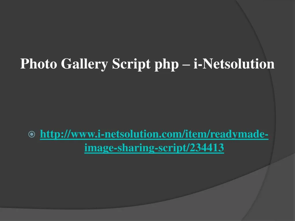 photo gallery script php i netsolution