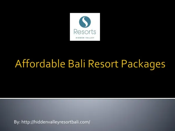 Affordable bali resort packages