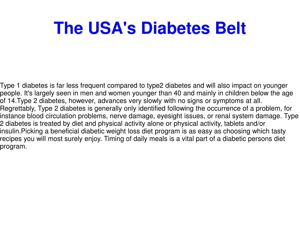 the usa s diabetes belt
