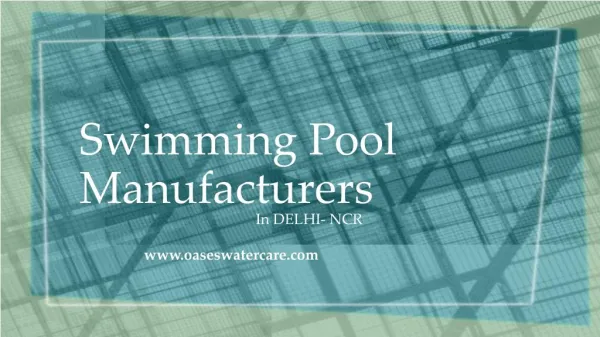 Swimming Pool Manufacturers in India