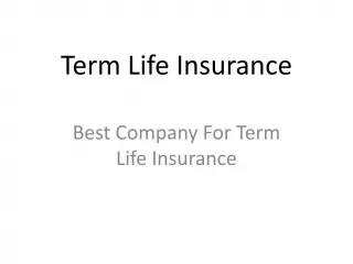 Term Life Insurance - slide 1
