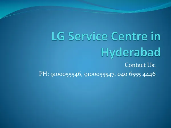 LG Service Center in Hyderabad