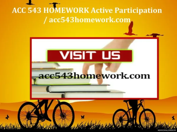 ACC 543 HOMEWORK Active Participation / acc543homework.com