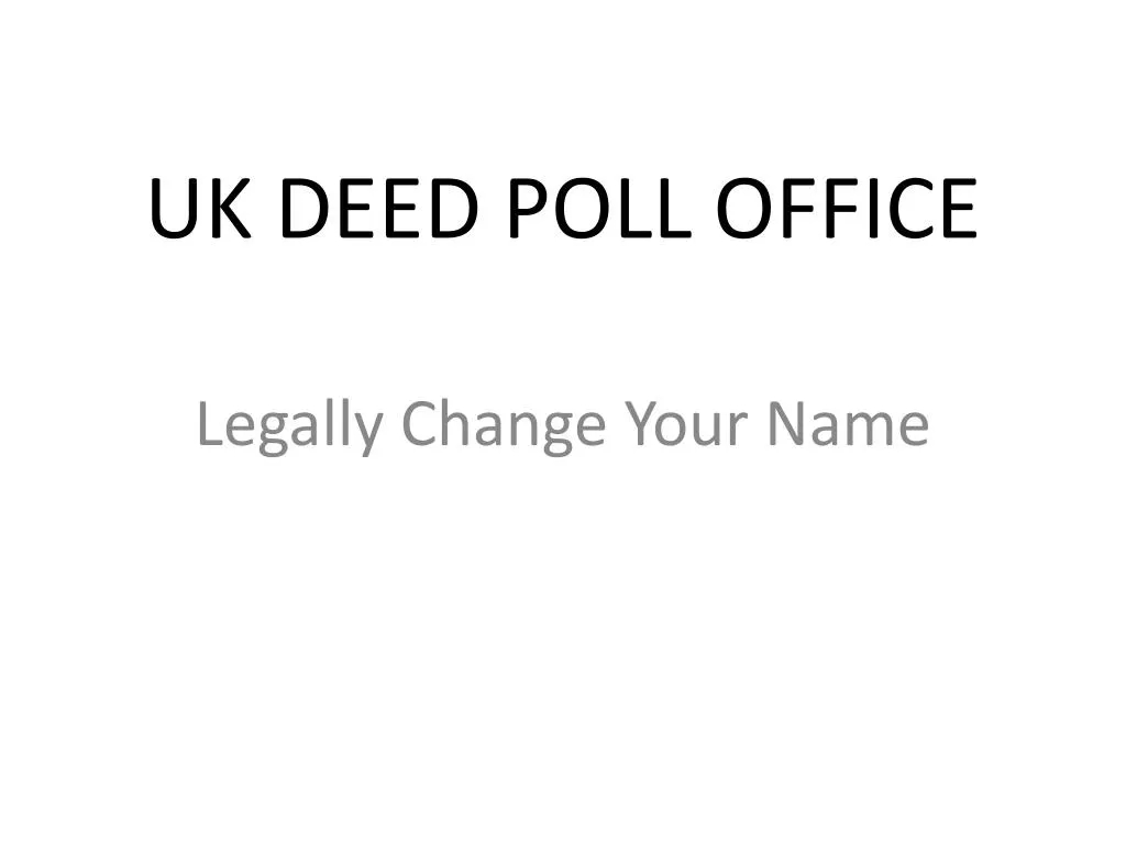 uk deed poll office