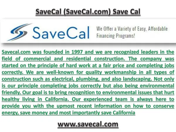 Save California with Savecal.com