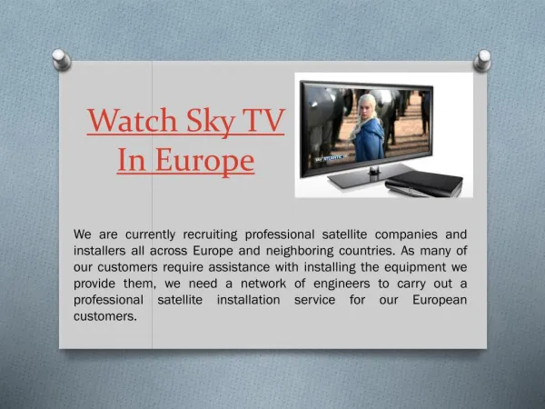 Order Sky Tv In Europe