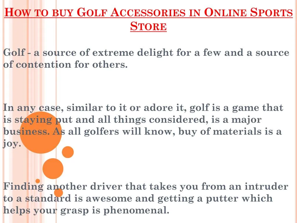 how to buy golf accessories in online sports store