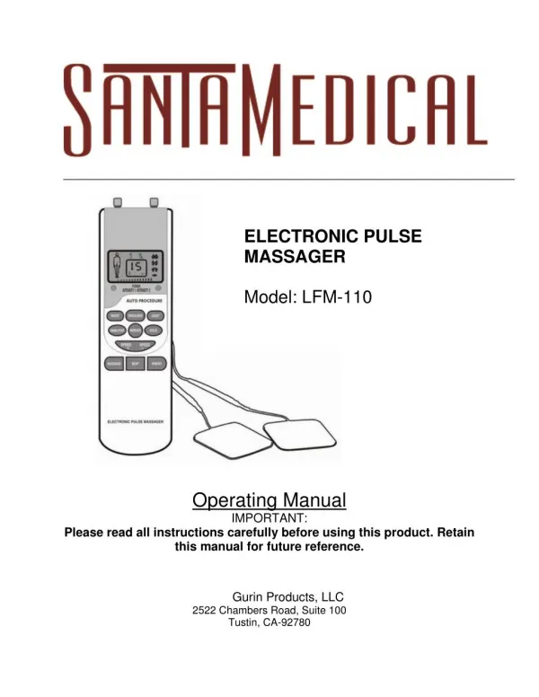 Santamedical Electronic Tens Unit Handheld Pulse Massager