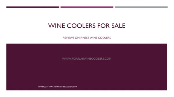 Wine Coolers For Sale